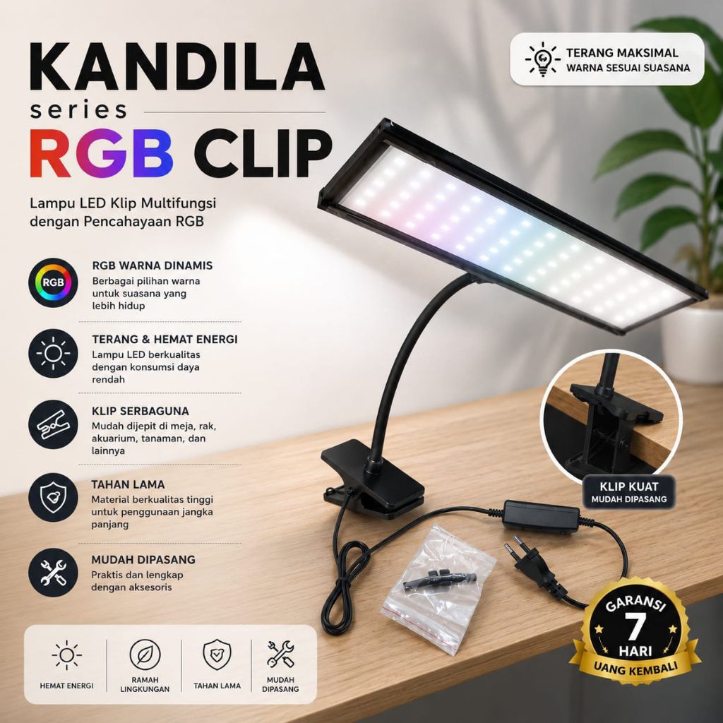 Lampu LED Aquarium Kandila S310 RGB Clip & S510 RGB Clip Lampu Aquarium Aquascape