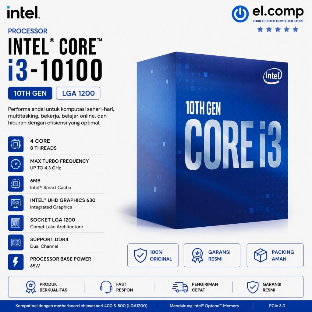 PROCESSOR INTEL CORE I3 10100 BOX LGA 1200