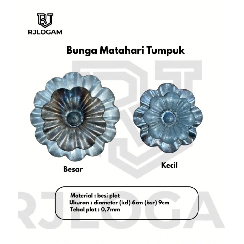 bunga matahari tumpuk ornamen pagar besi tempa ornamen tralis