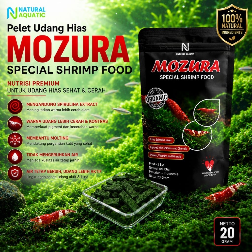 Pelet Udang Hias - Mozura Shrimp Food | Pakan Udang Hias