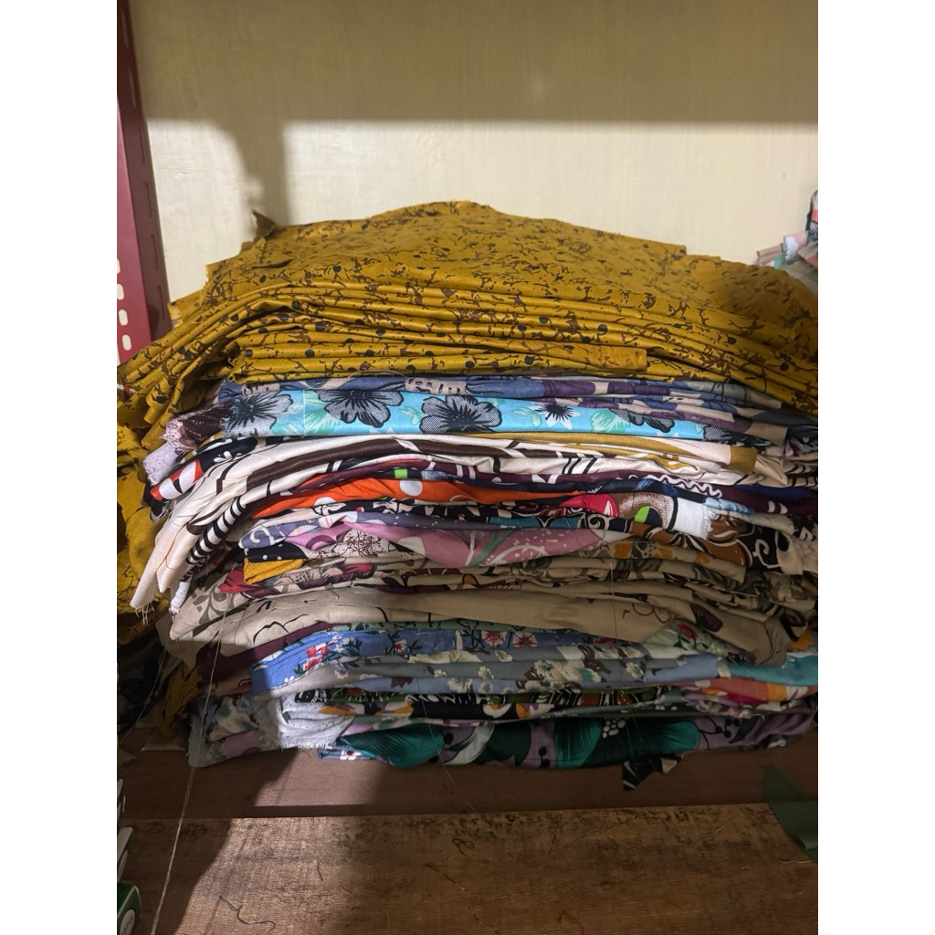 sisa kain kemeja batik katun kemeja premium hem batik