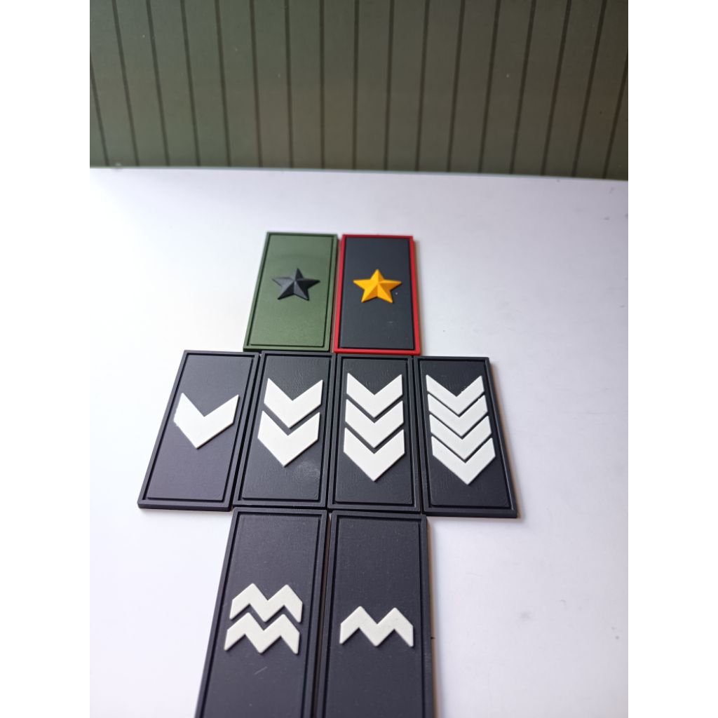patch rubber emblem karet kerah, satu pasang, polri tni Briptu Aipda Bripda bripka