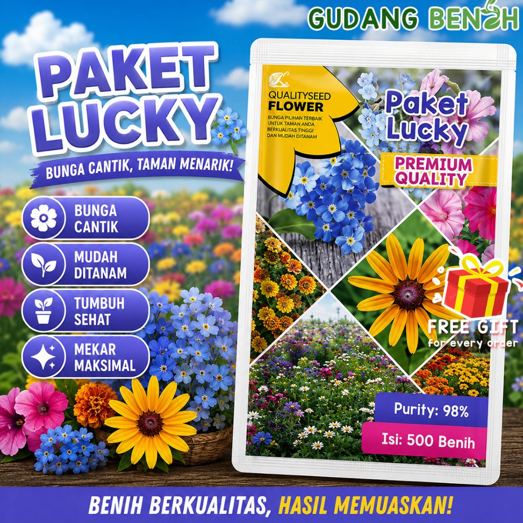 Benih Bunga Paket Lucky / Benih Bunga Musim Panas / Benih Bunga Hias
