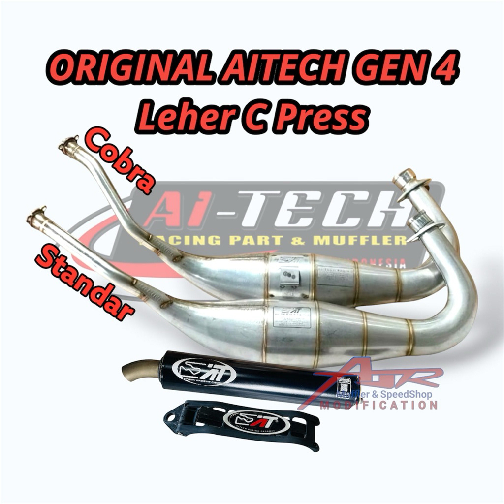 Knalpot Racing Aitech Stainles ORIGINAL New Model Leher Press Cobra & Standar Kawasaki Ninja 2tak R 