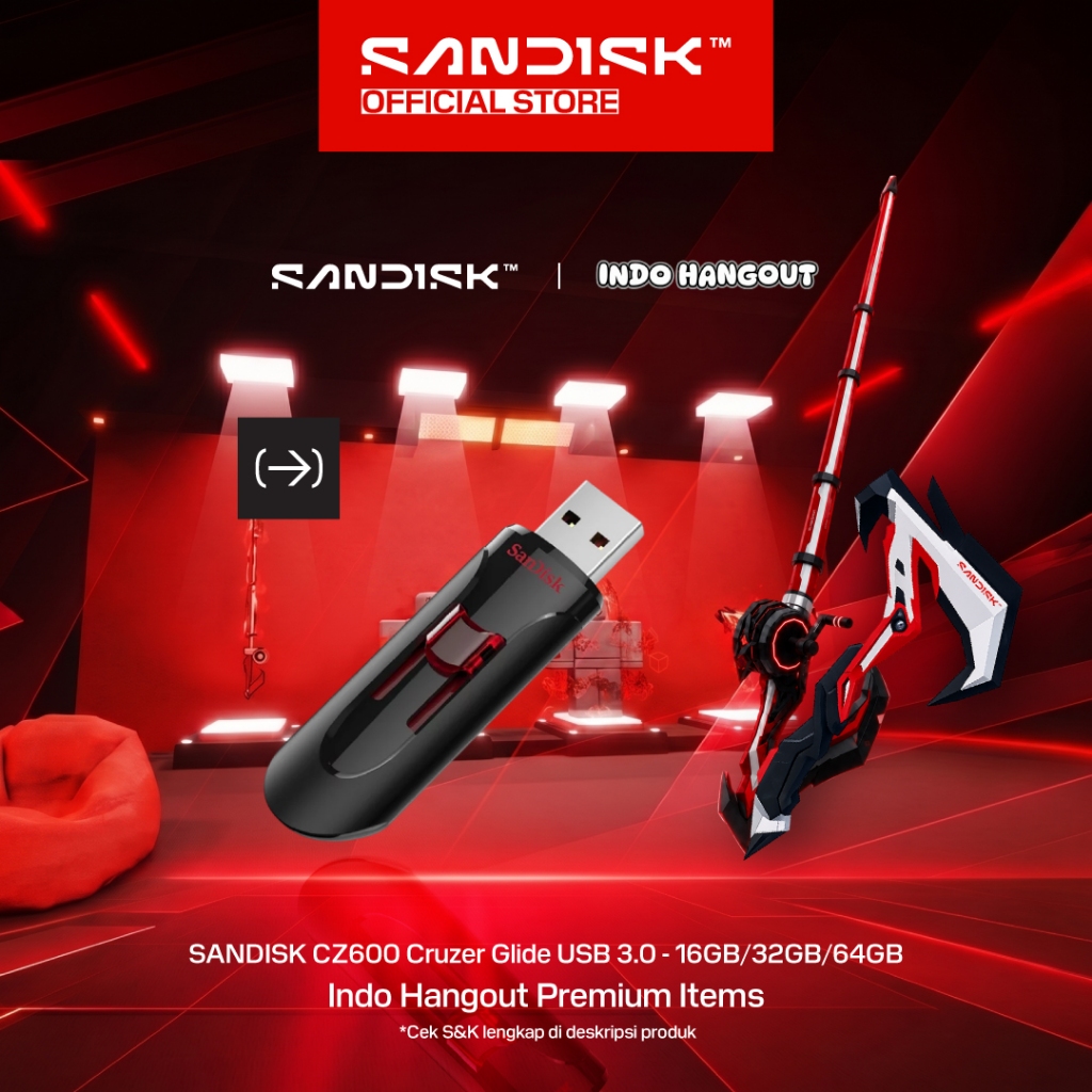 SANDISK CZ600 Cruzer Glide 16GB / 32GB / 64GB / 128GB / 256GB USB 3.0 - Flashdisk