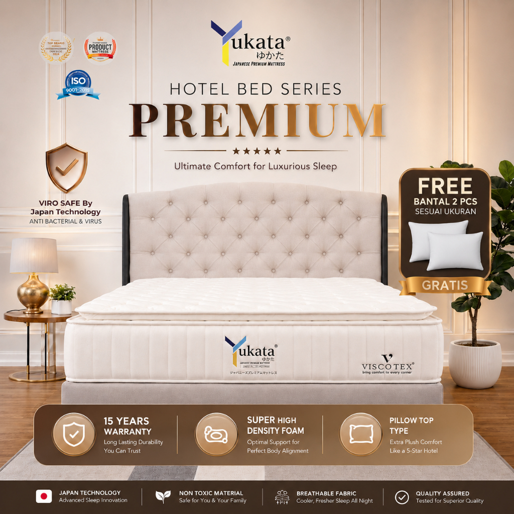 YUKATA PREMIUM – Kasur Spring Bed HOTEL Series Tebal 32cm | All Size 100x200–200x200