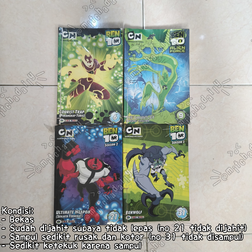 [Bekas] Paket 4 Komik Warna Ben 10 Ben10 Preloved/Second