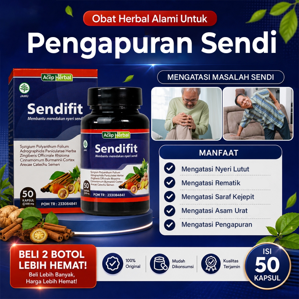 SendiFit Original - Herbal Nyeri Lutut Pengapuran Sendi Rematik Syaraf Kejepit PALING CEPAT MEREDA N