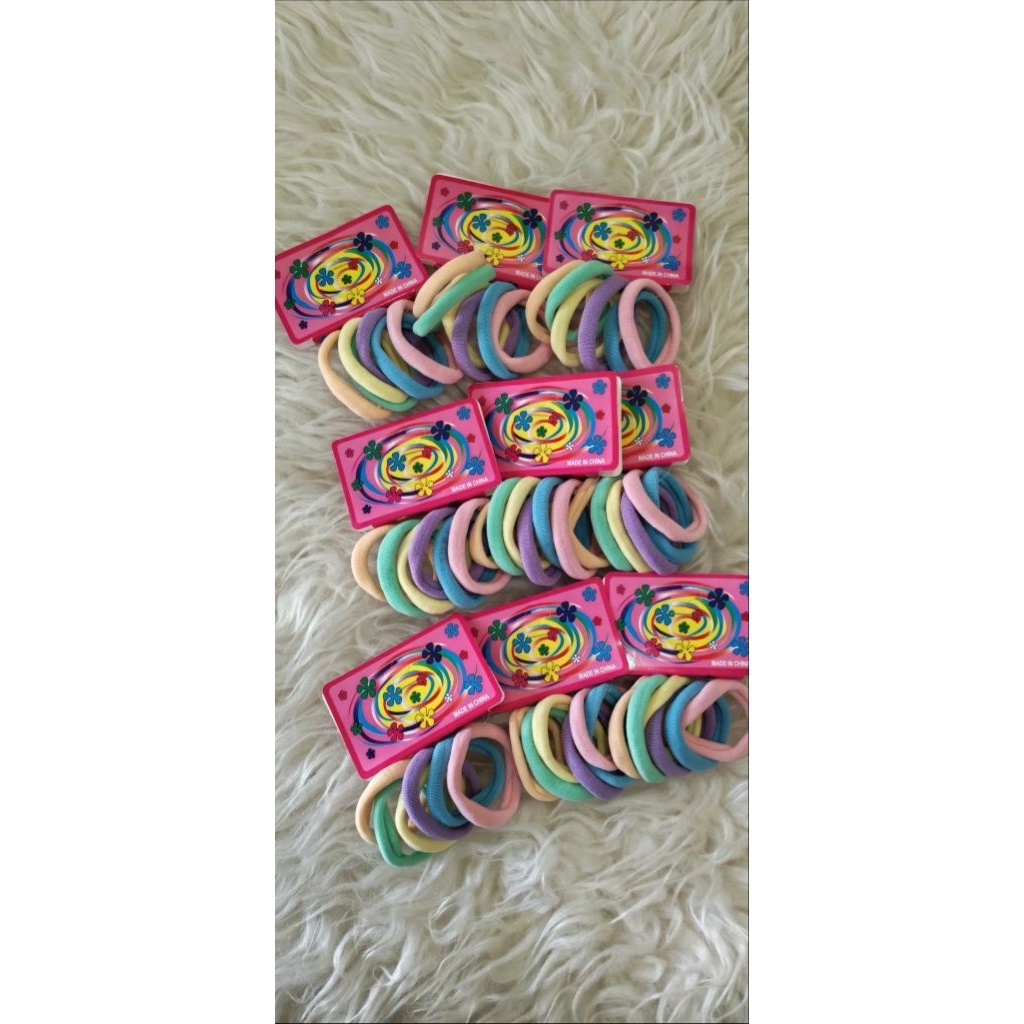 ikat rambut donat rainbow mini isi 6 pcs