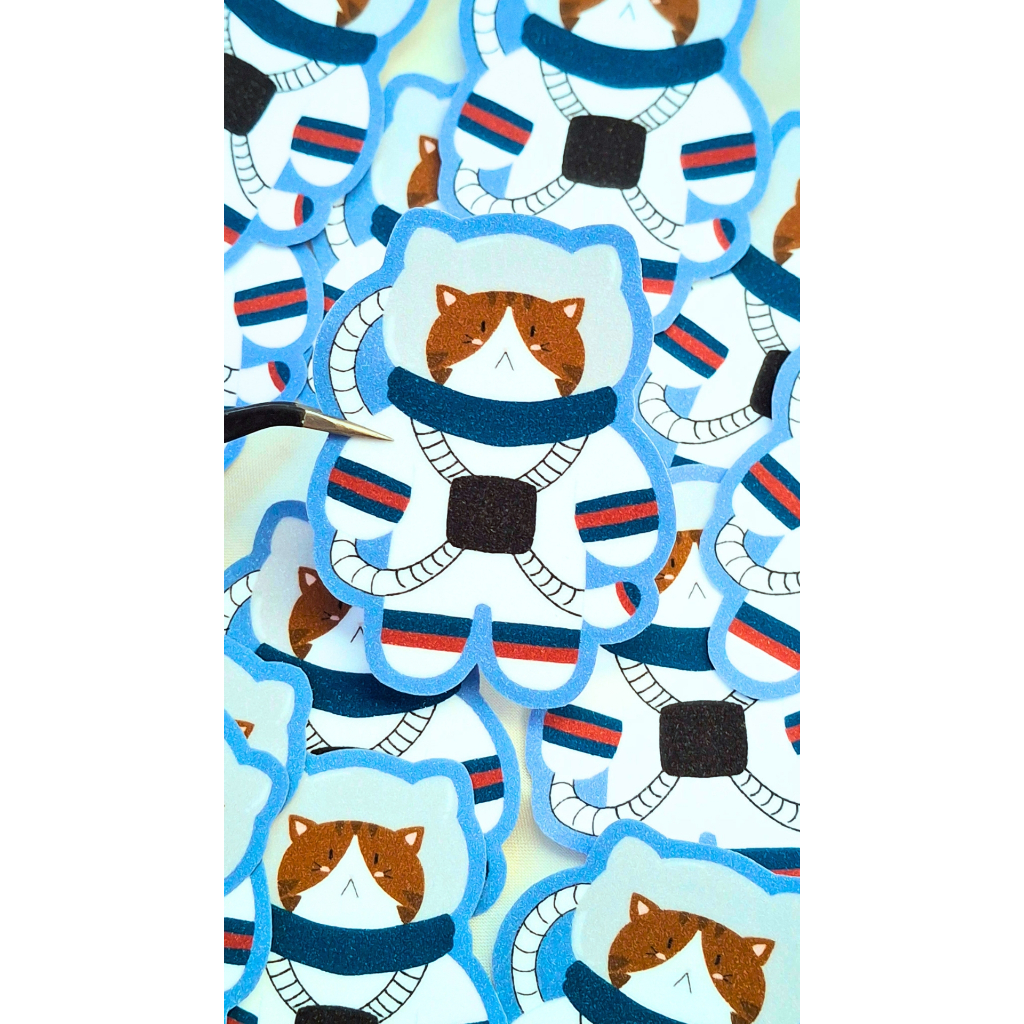 Weird cats sticker kucing kucing aneh dan lucu die cut sticker