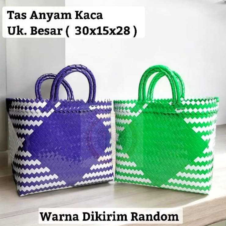 [COD] Tas Anyaman Plastik | Tas Lurik kaca besar