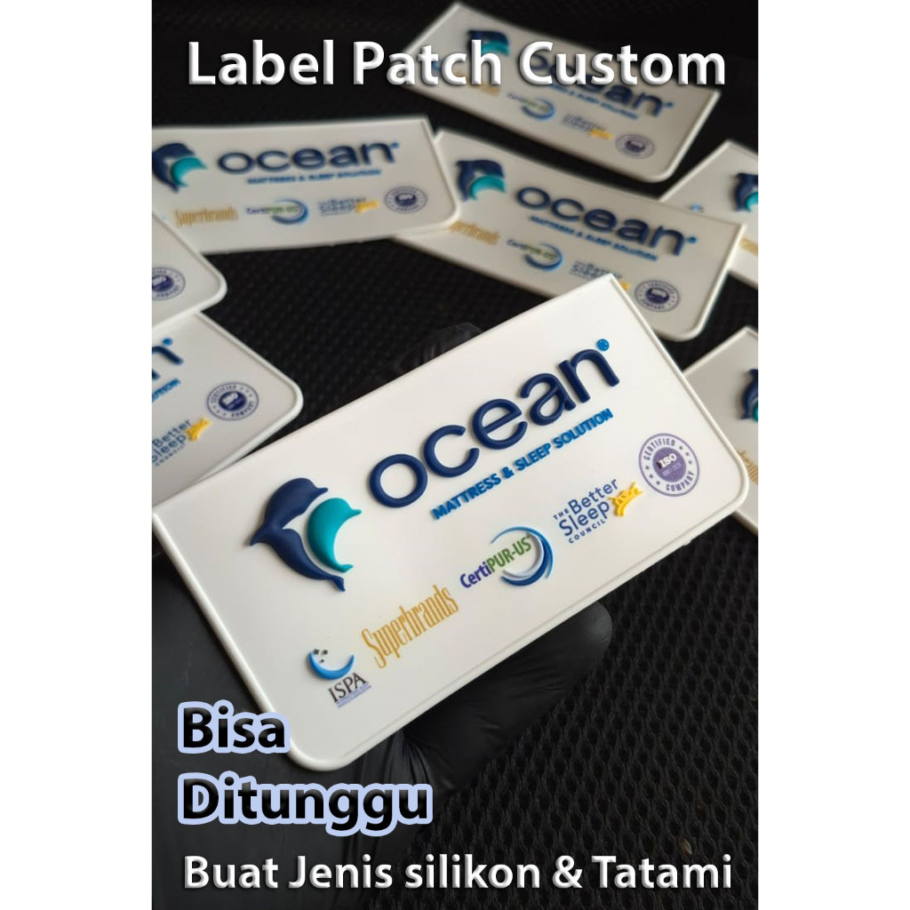 Pemasok label patch custom desain 3D bahan rubber karet silikon dan PVC buat tempelan baju kaos appa
