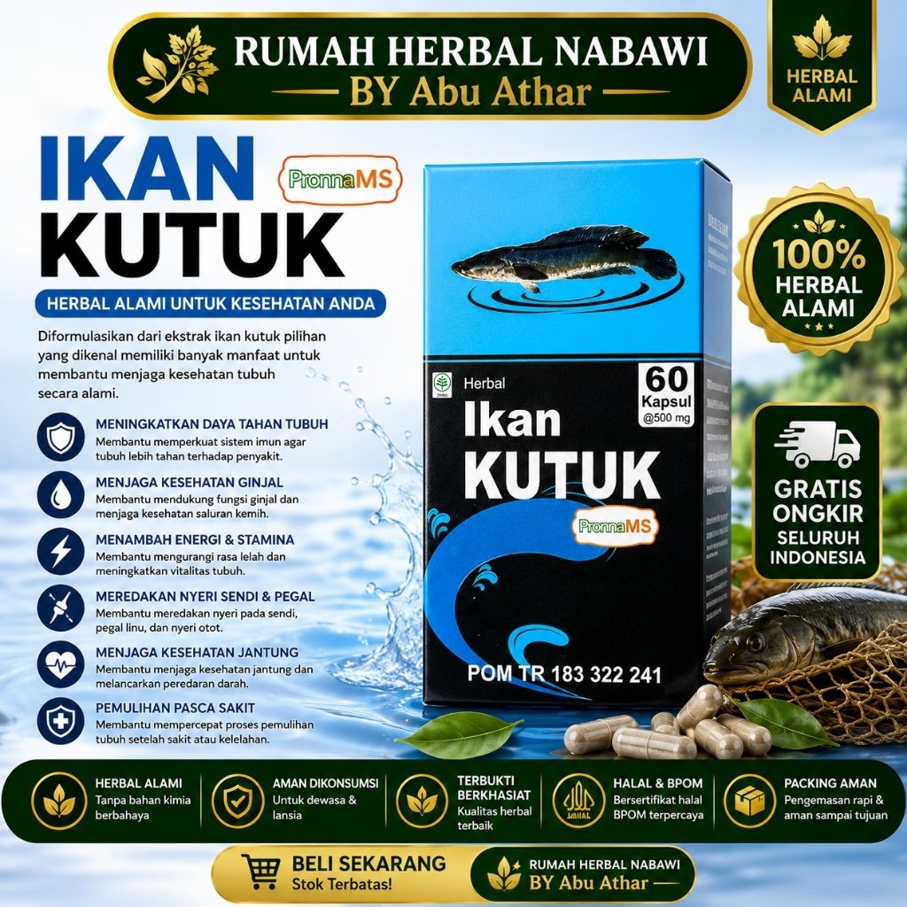 KUTUK KAPSUL| KAPSUL IKAN KUTUK | IKAN GABUS IS KAPSUL |OBAT PASCA OPERASI ASLI 100%