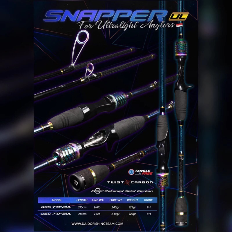 Joran UL Daido Snapper 702UL 210cm Spinning Baitcasting