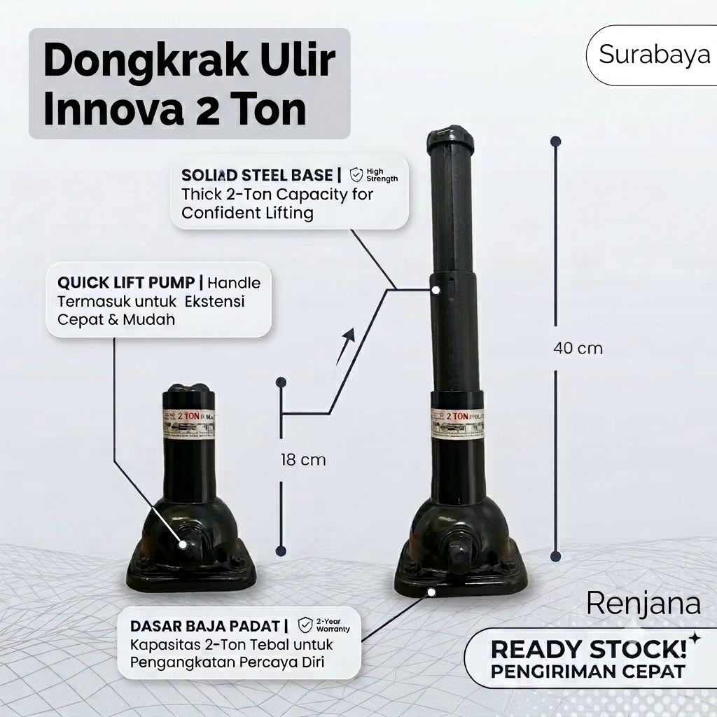 Dongkrak Ulir 2 Ton / Dongkrak Putar Ulir Innova
