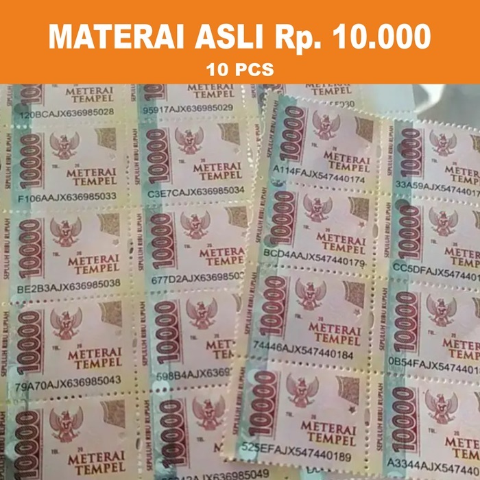 Materai 10.000 Asli 10 Lembar Murah | Materai 10rb