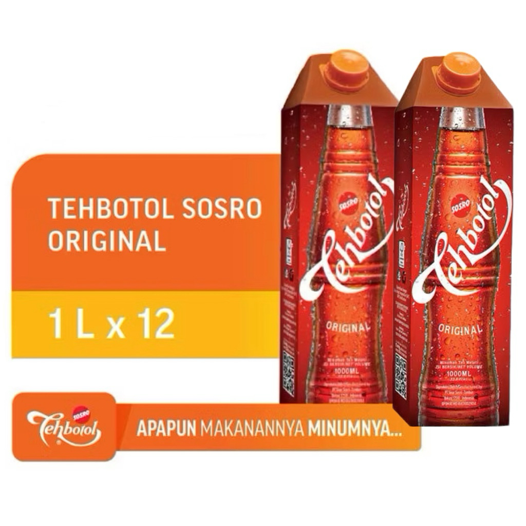 12PCS Teh Botol Kotak 1L / Teh Botol Kotak 1 Liter