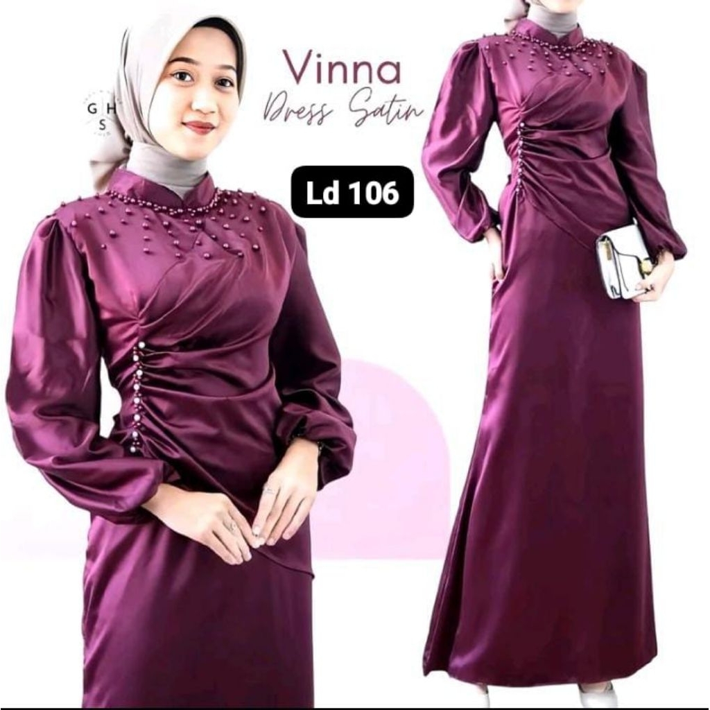 DRESS SATIN SILK DRESS KONDANGAN GAUN MUSLIMAH