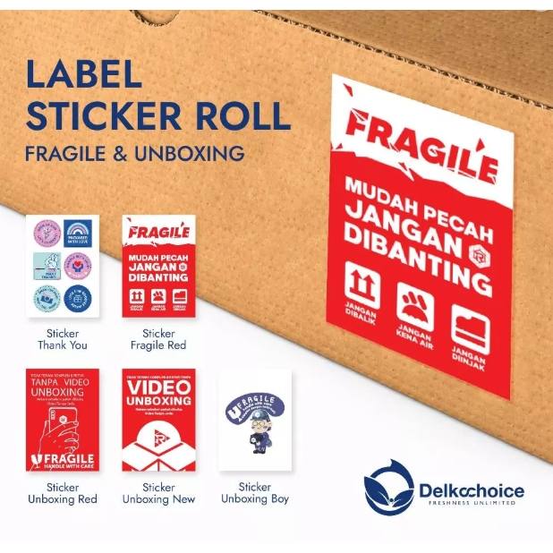 Stiker Unboxing/Label Video Unboxing/Sticker Unboxing Label Pengiriman -