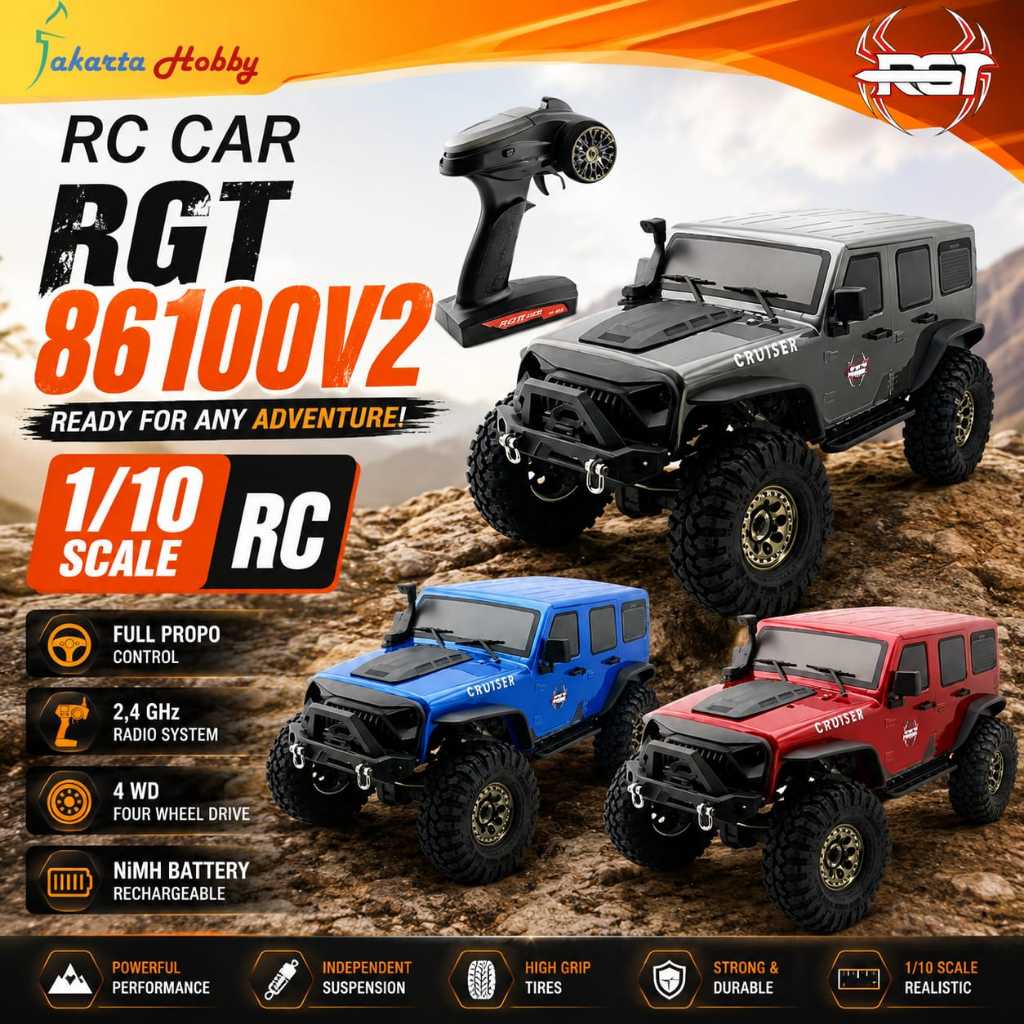 RC Adventure HSP RGT 86100 V1 Upgrade V2 Jeep Rubicon Skala 1/10