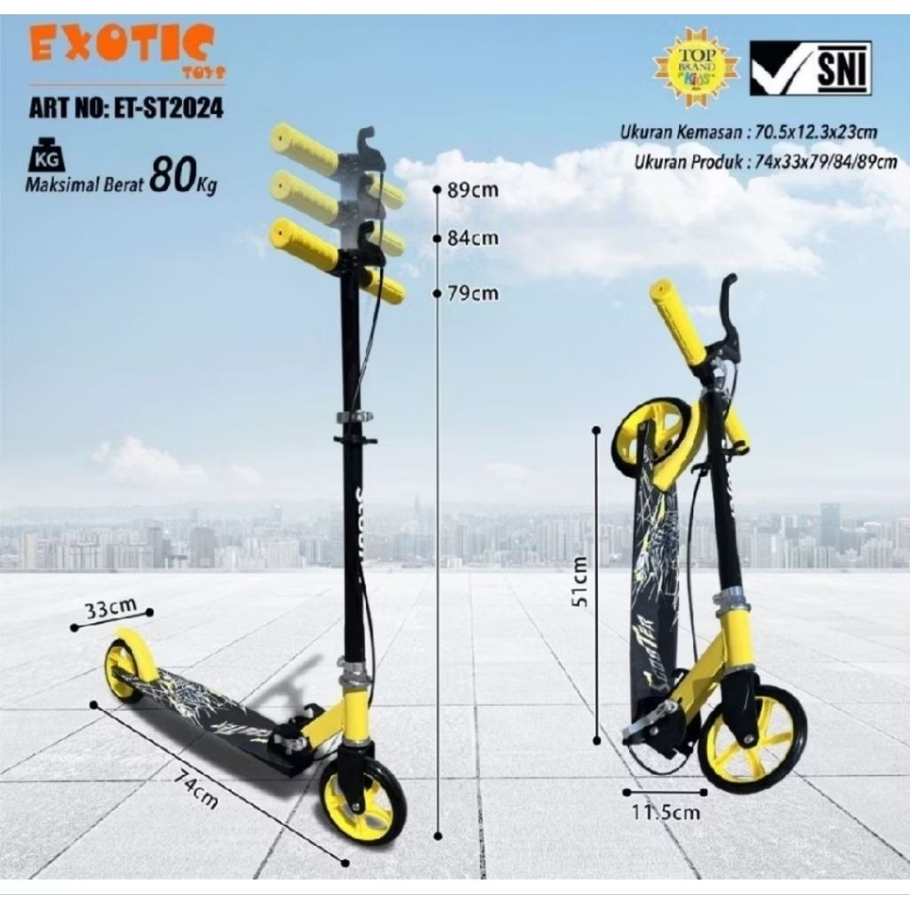 Skuter Otoped Anak dewasa Exotic ST 2024 ET HB 305 312 Scooter Roda Dua HB305 HB312 Lipat