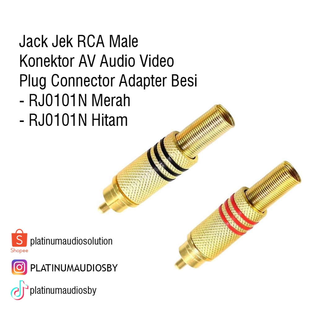 Jack RCA Gold Emas Plug Connector