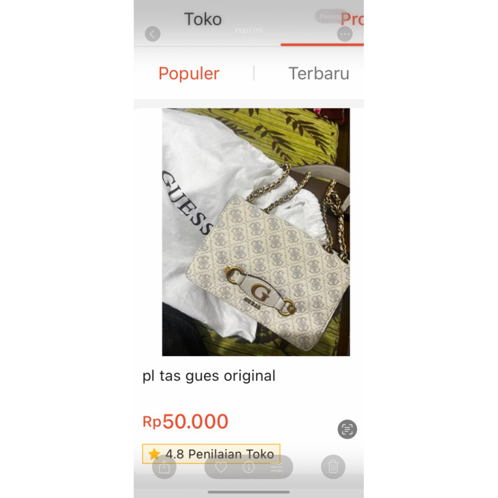 TAS GUESS PRELOVED HATI HATI AKUN PENIPU JANGAN MAU DISURUH TRANSFER UANG