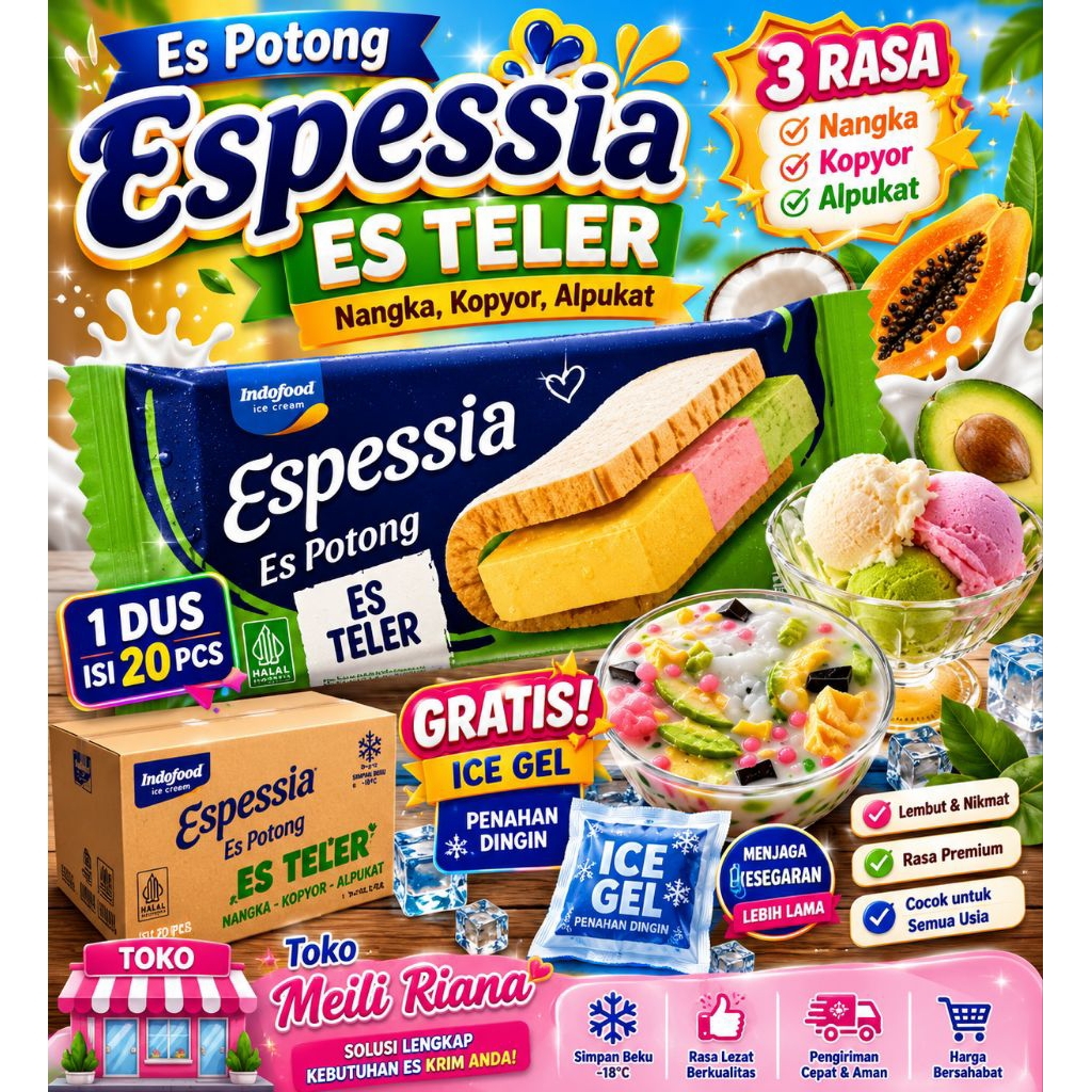 es potong Espessia Es Teler Ice Cream 100 mL ice cream espessia isi 20 pcs eskrim indoeskrim