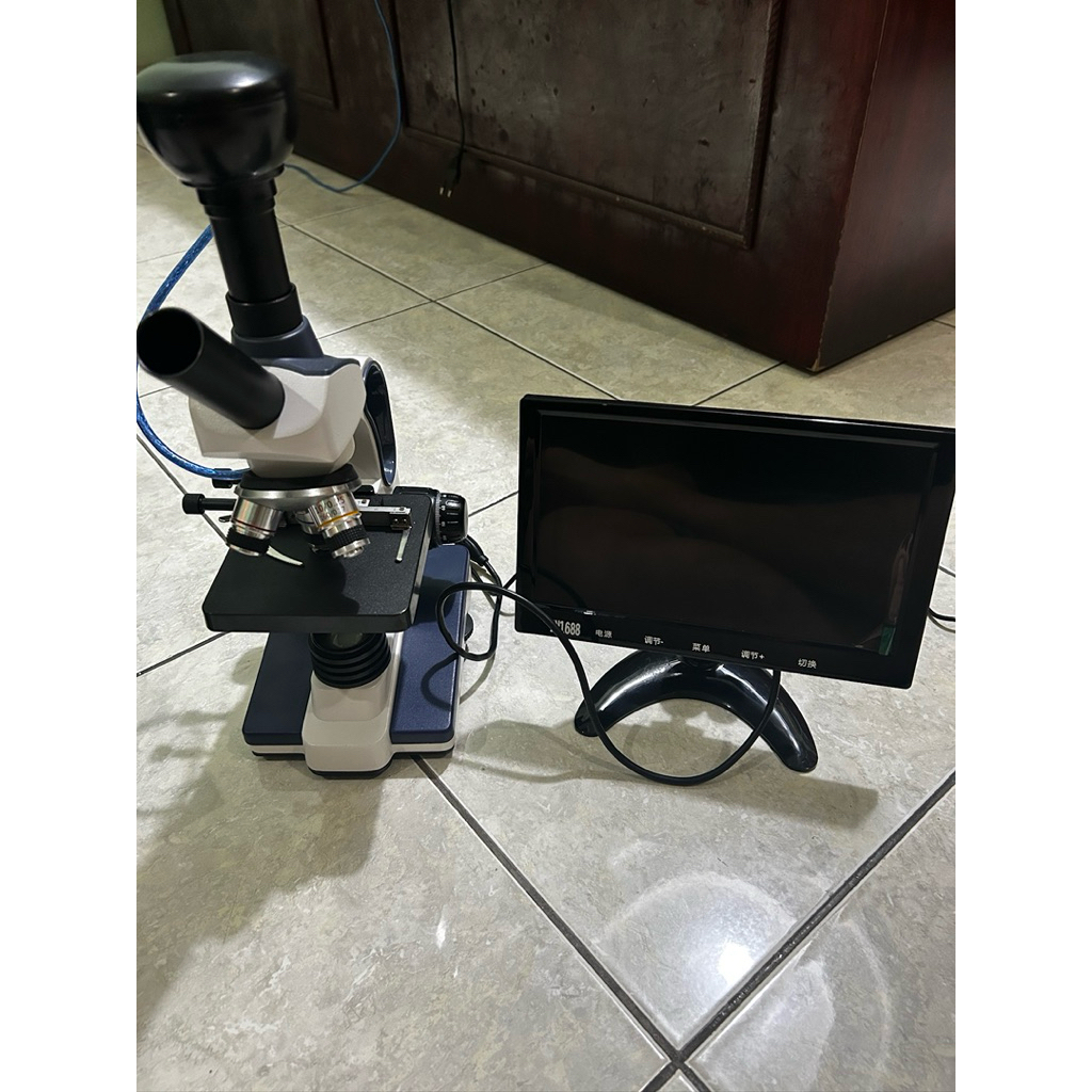 Mikroskop Biologi Digital 1 Set + Monitor LCD Eksternal (Kondisi Bekas Layak Pakai)