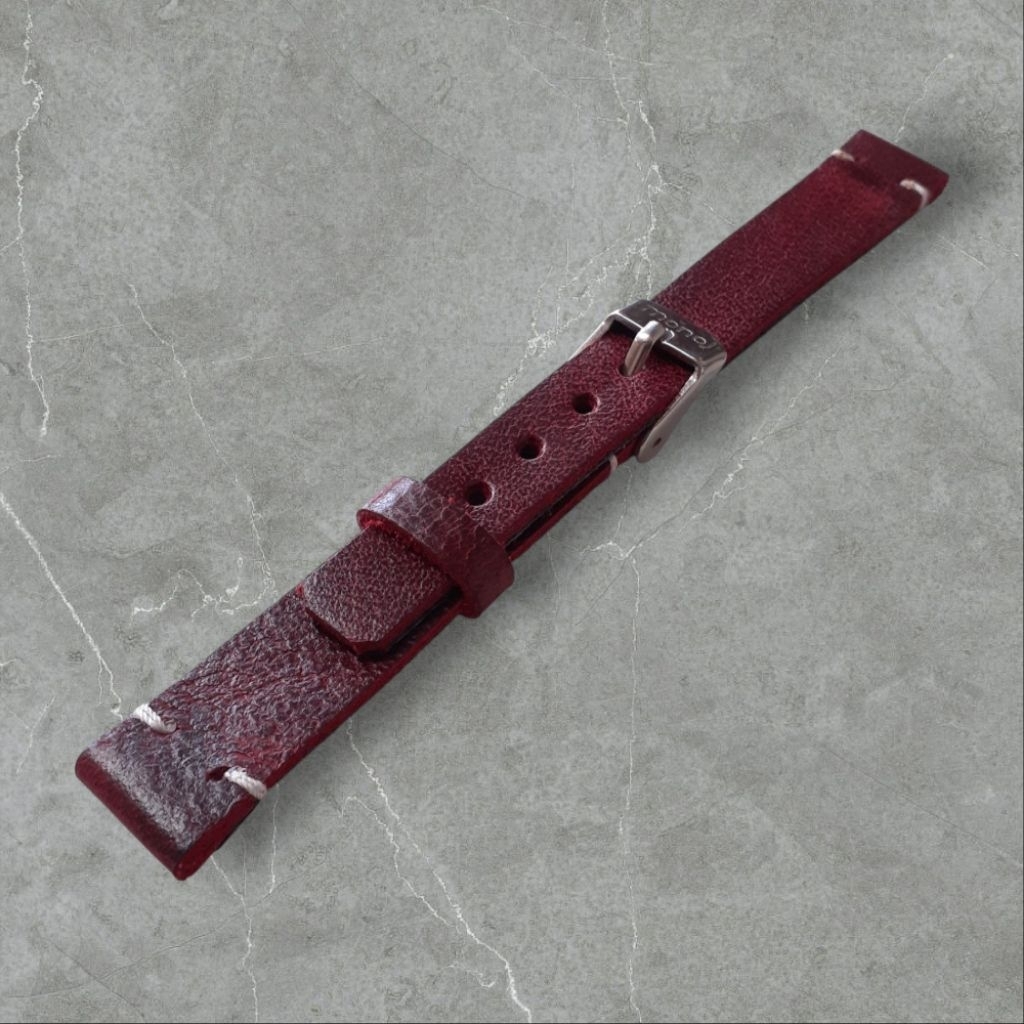 STRAP JAM TANGAN KULIT LEATHER HAND MADE MERAH MAROON