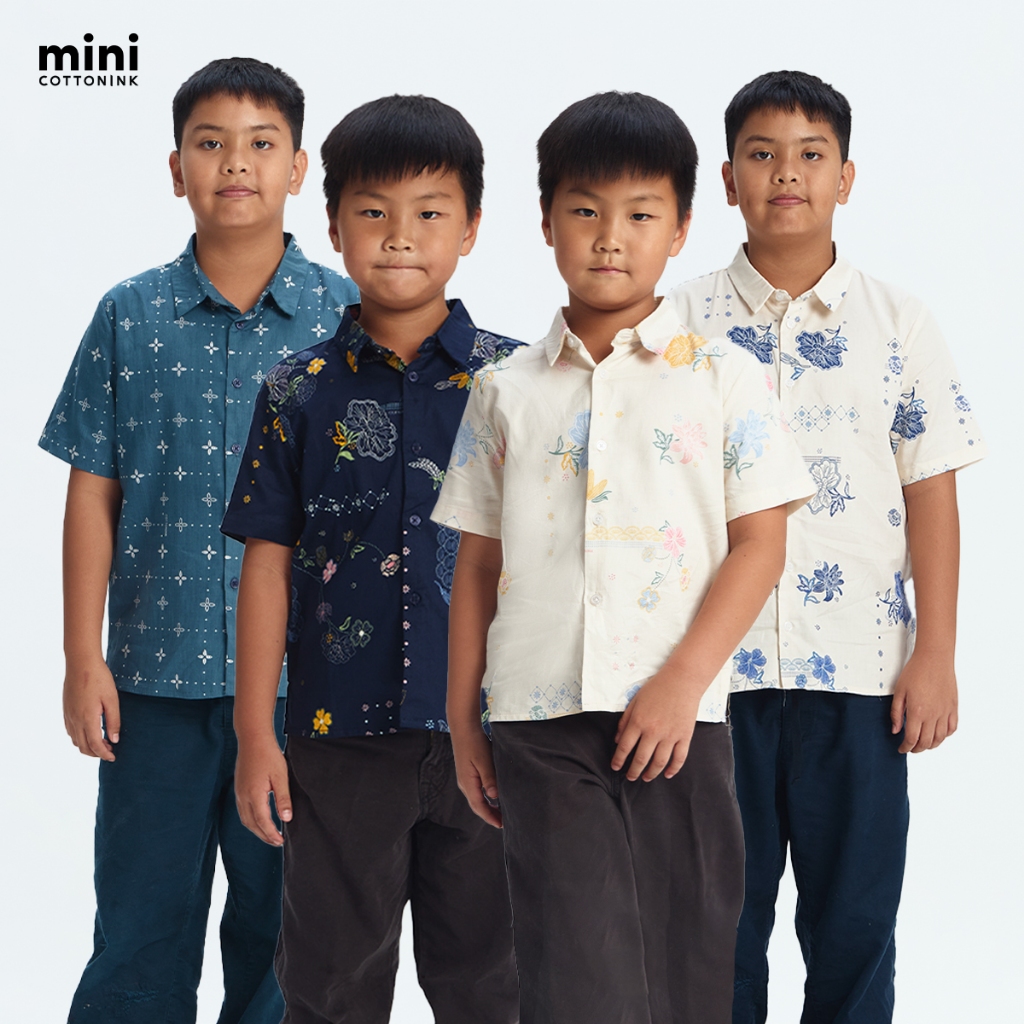 COTTONINK Mini - Atasan Kemeja Anak Laki Laki Hara #ArchipelagoPeranakan