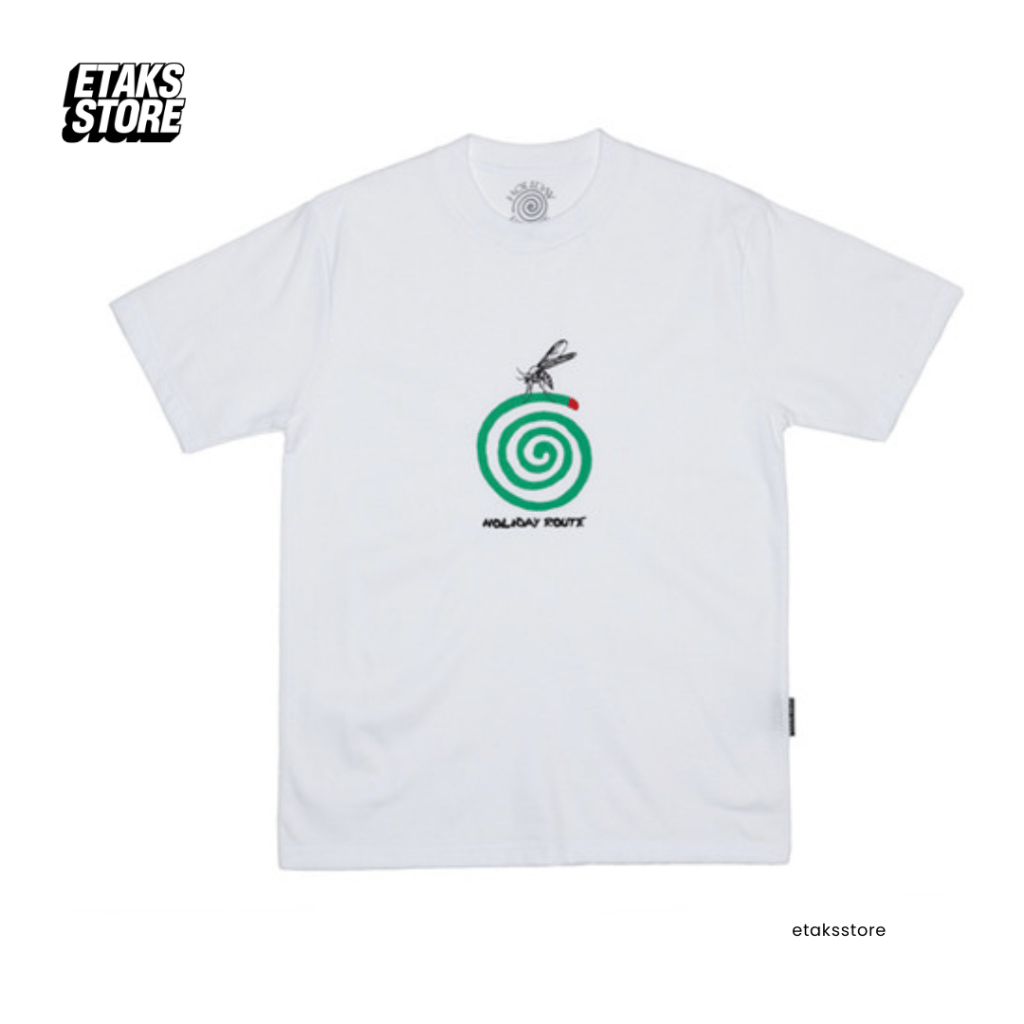 Kaos Holiday Route Mosquito White | Skateboard Tshirt | Merchandise Local Brand