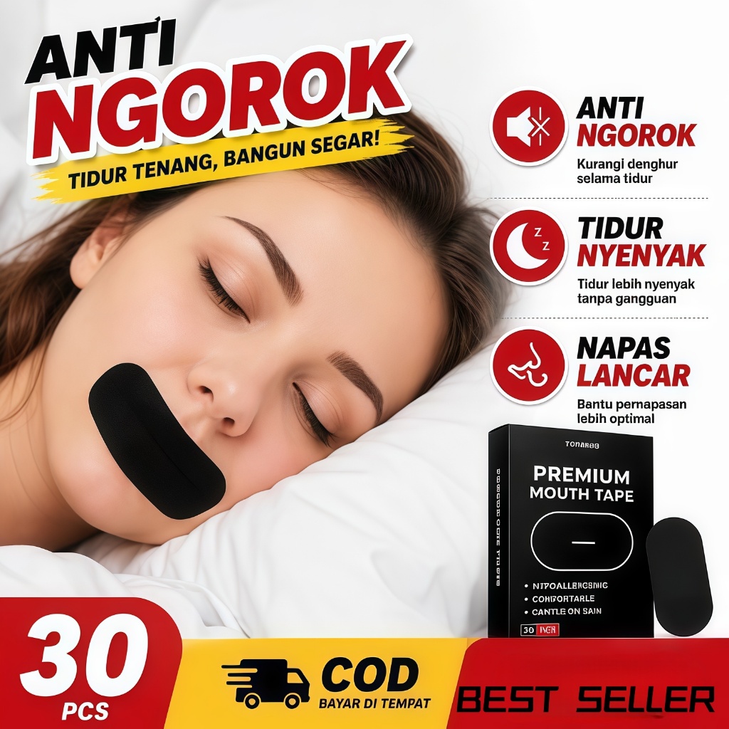 CANTIKERO [COD] Mouth Tape Anti Ngorok 30PCS Plester Mulut Tidur Anti Dengkur Sleep Tape