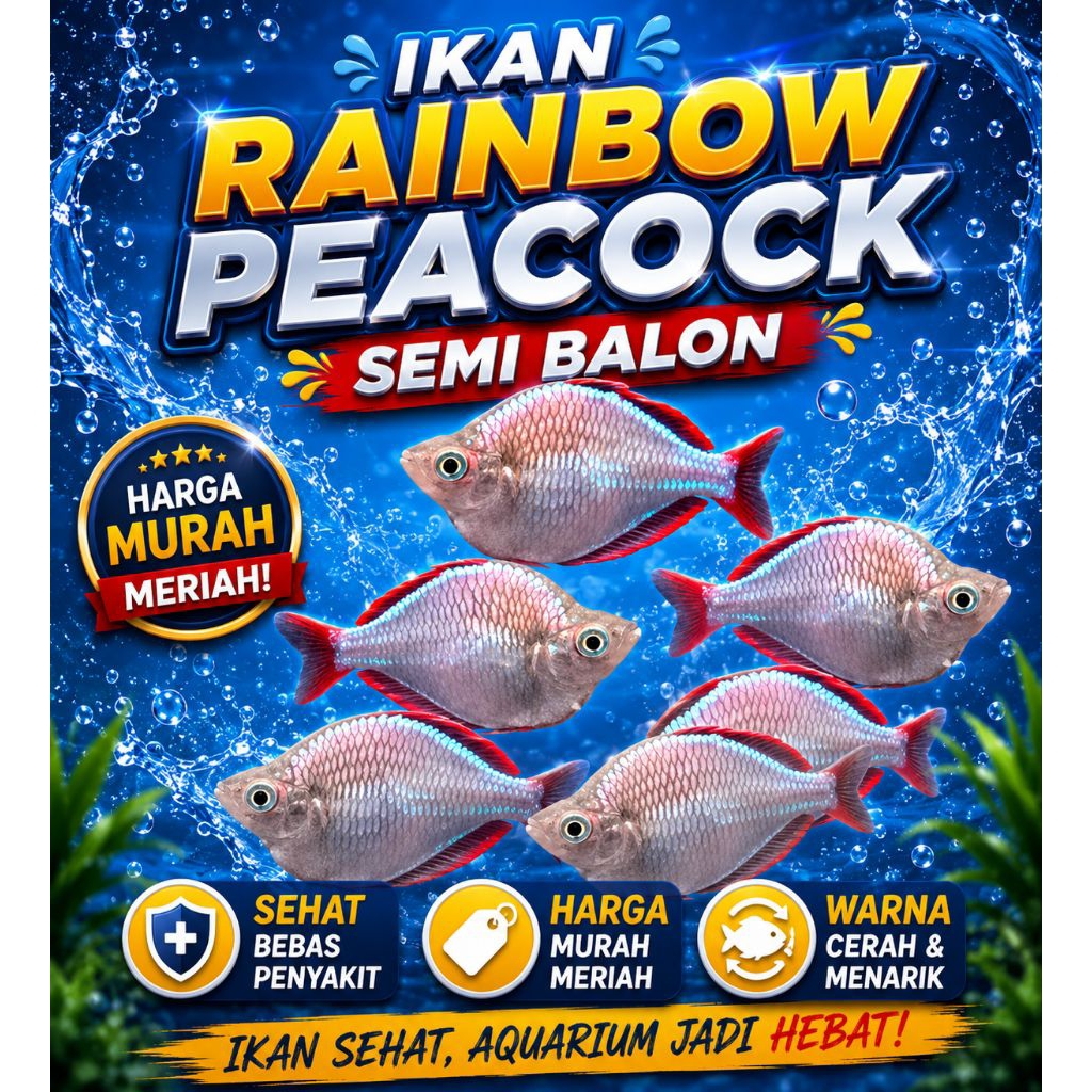 ikan rainbow peacock semi balon big size