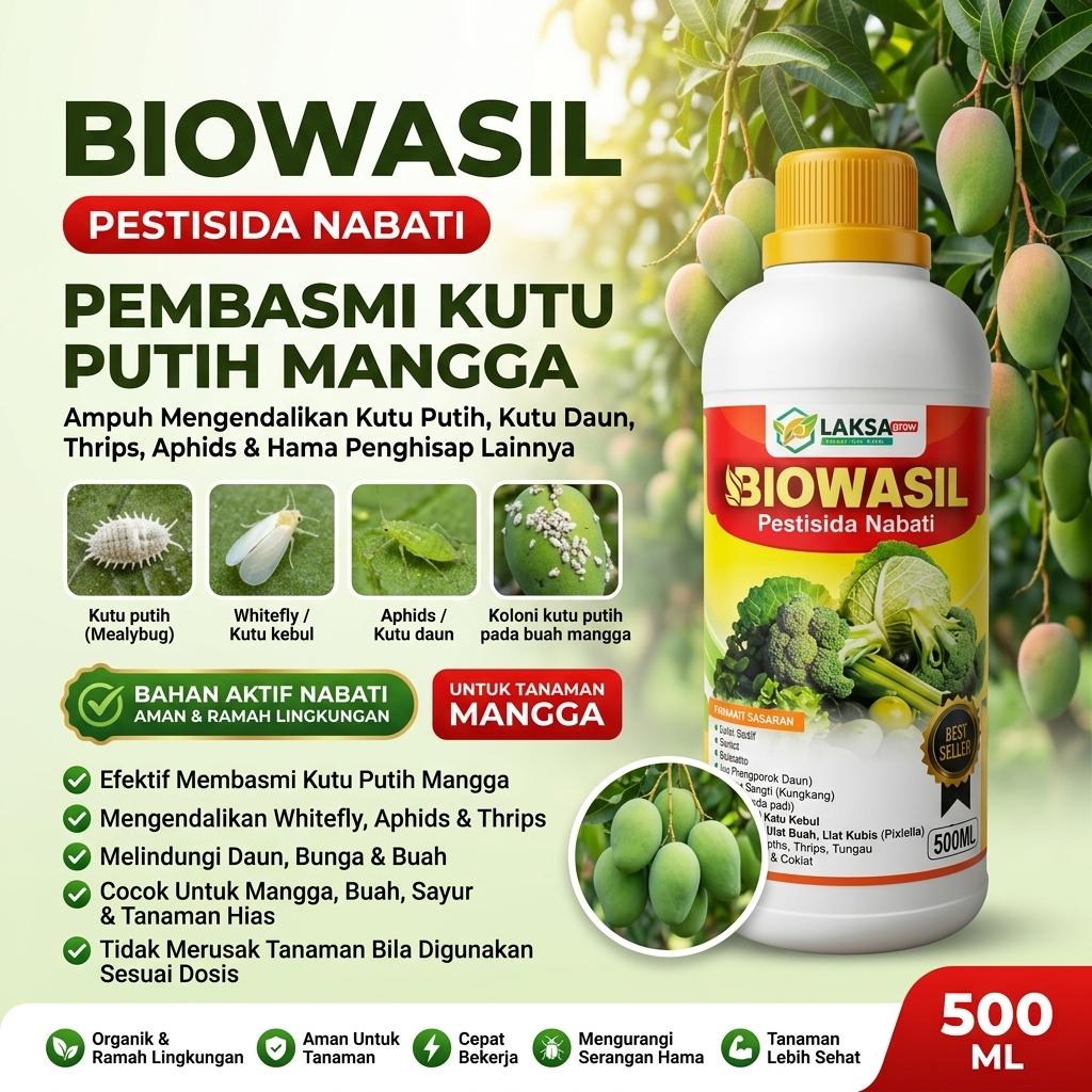 BIOWASIL 500 ML Pestisida Kutu Putih Mangga Paling Ampuh Obat Kutu Putih Mangga Pembasmi Kutu Putih 