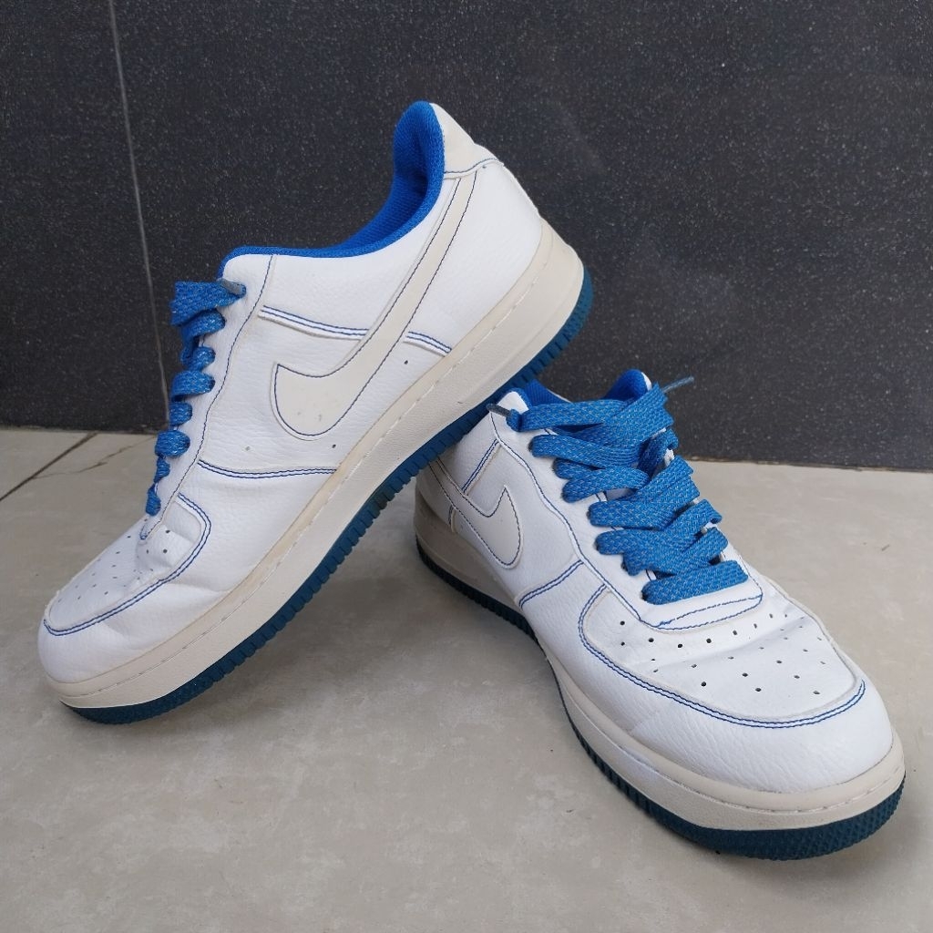 Sepatu Nike Air Force 1 White Blue Shoes Sneakers second