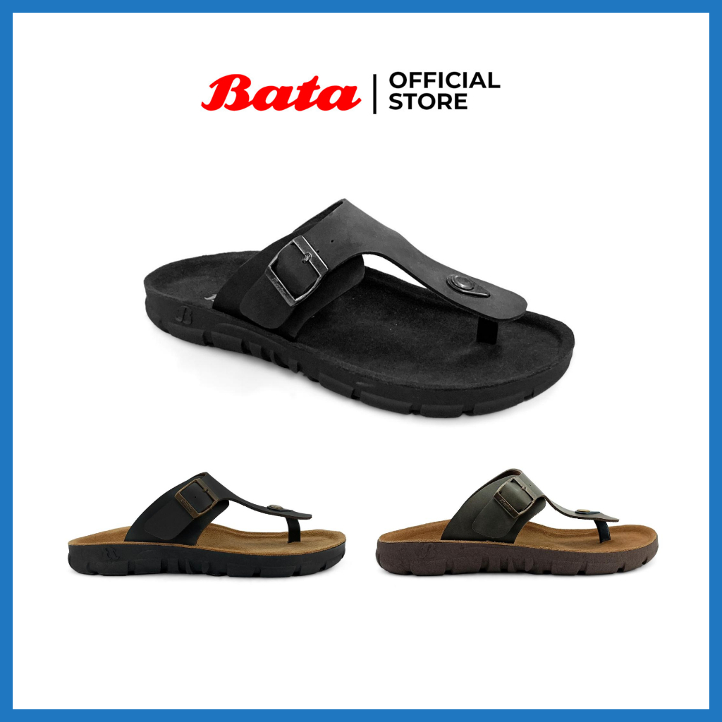 BATA - ENERGYZER "Genuine Leather Insole" Sandal Jepit Kasual Pria