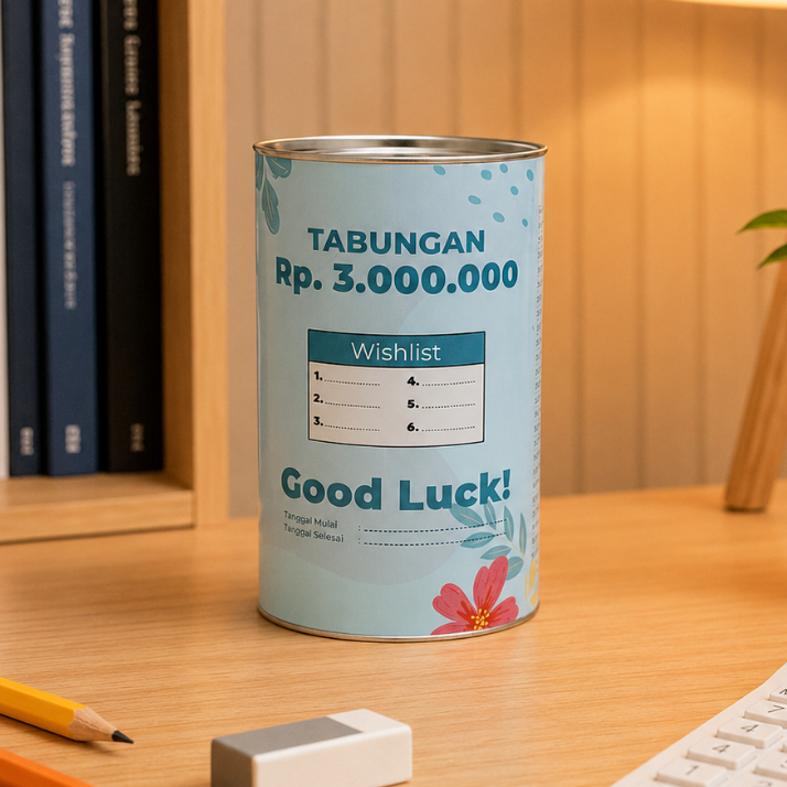 Celengan 5K Target 3 Juta Ukuran Small VIRAL Free Spidol Tabung Tutup Permanen Kecil Murah Motif Des