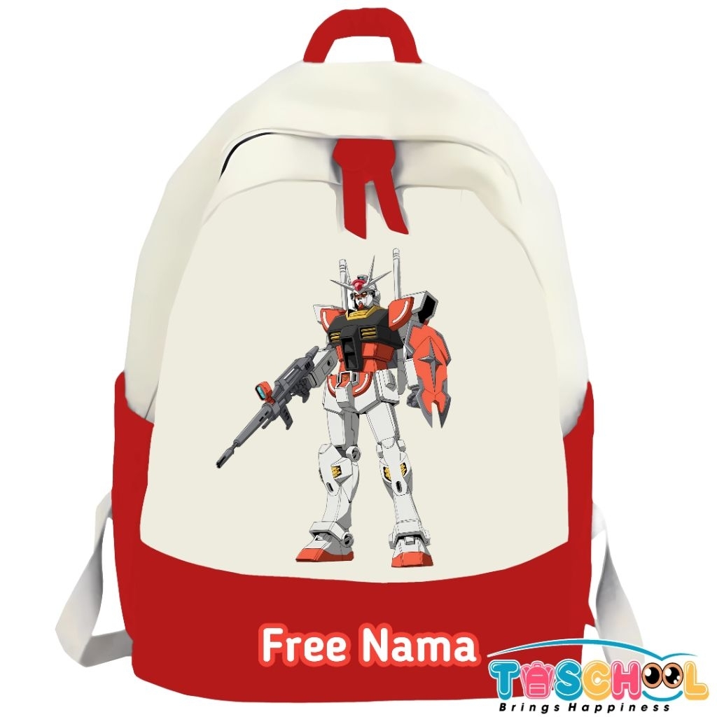 TAS RANSEL ANAK MOTIF ROBOT GUNDAM BAHAN PREMIUM FREE NAMA