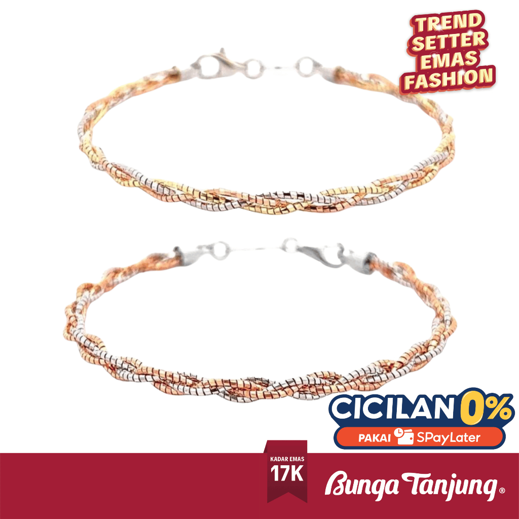 GELANG CHOKER KEPANG - EMAS 17K - BUNGA TANJUNG