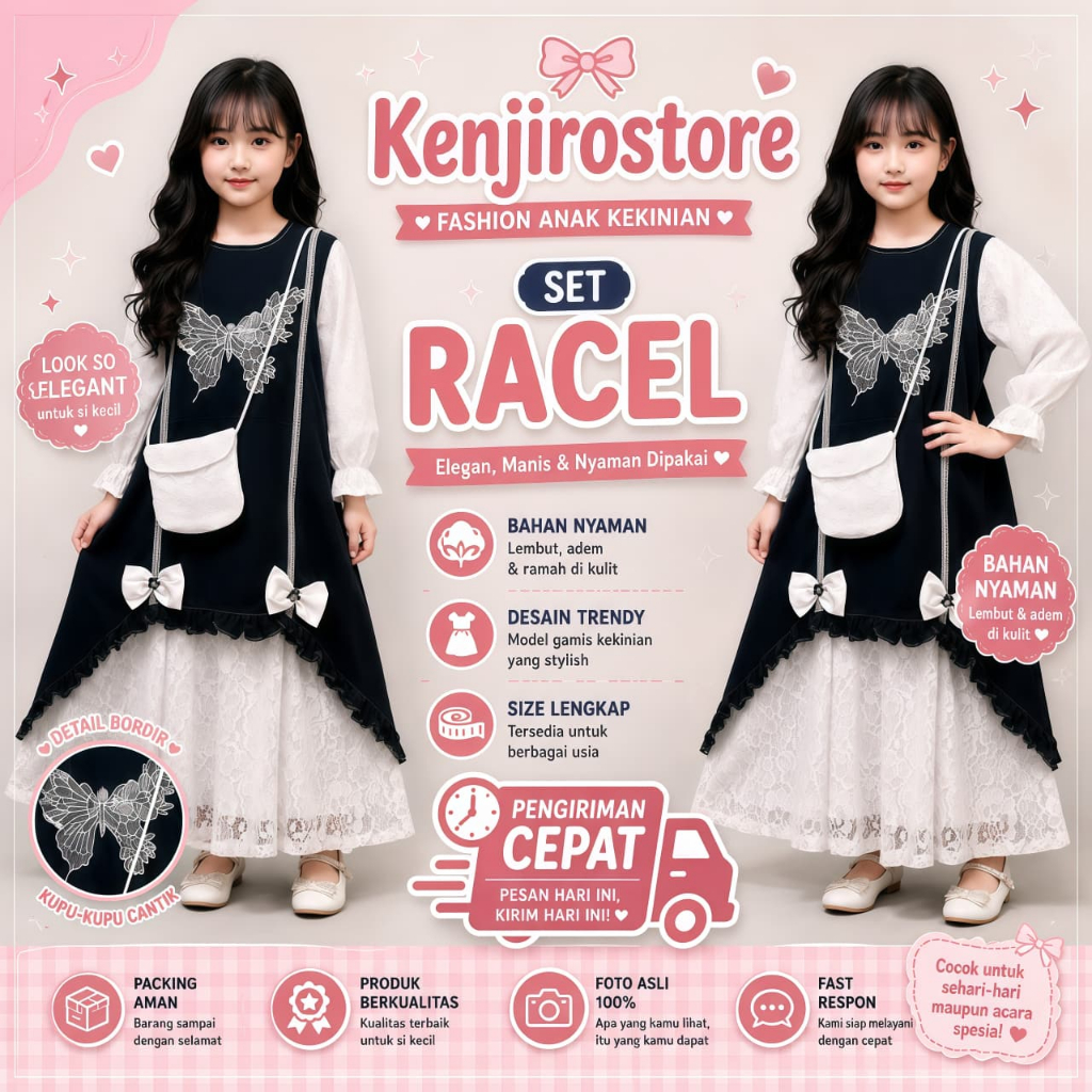 Gamis Anak Perempuan Impor Bahan Jeans Denim Muslim Pesta Lebaran Usia 1-10 Tahun Dress Anak Cewek