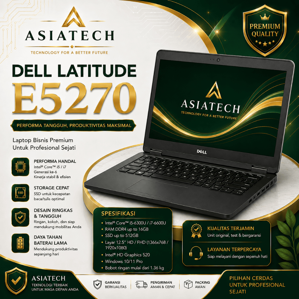 Laptop DELL LATITUDE E5270 Core I5 GEN 6 RAM 16GB SSD 512GB