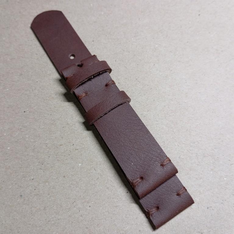 strap jam kulit asli coklat 20mm