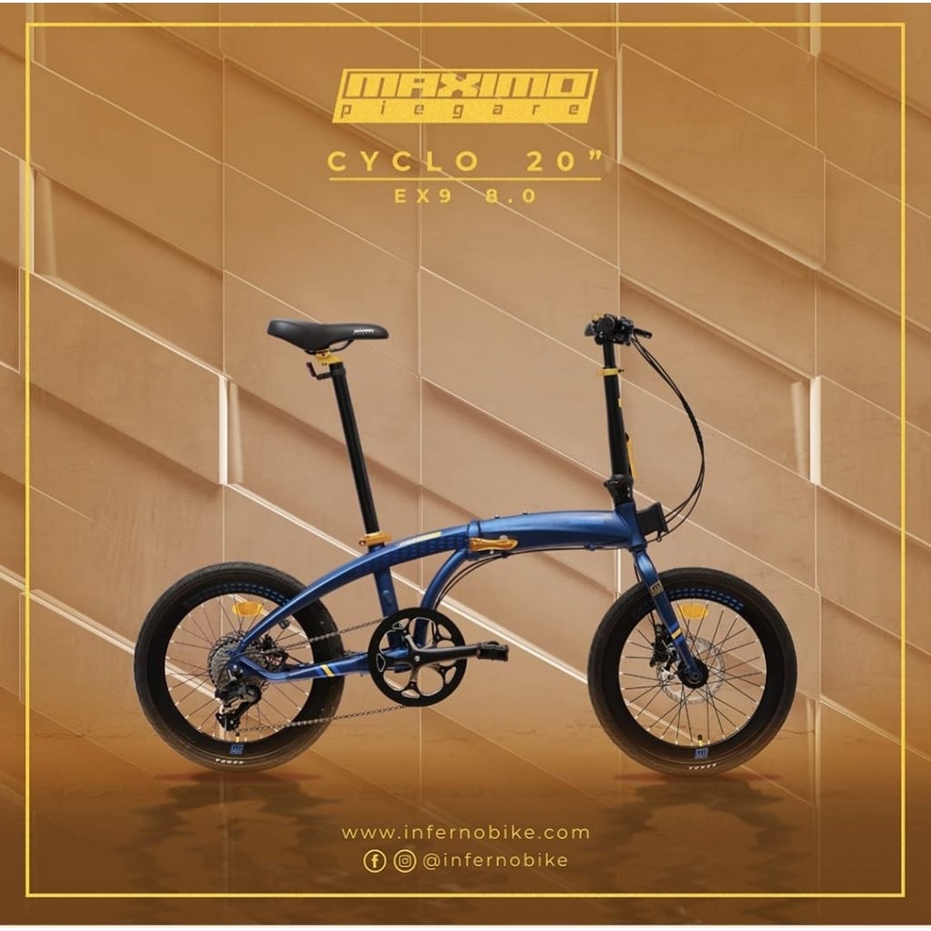 Sepeda Lipat MAXIMO Piegare Foldung Bike Speed EX9 8.0 Ukuran 20 inch