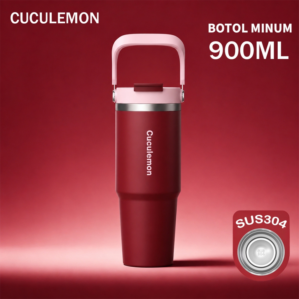 CUCULEMON Tumbler Portable Stainless 1L Termos Cup Vacuum Insulated Botol Minum Tahan Panas Dingin