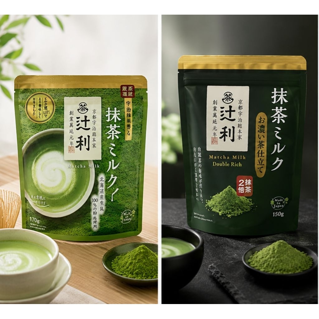 Tsujiri Matcha Milk - bubuk instant matcha milk ori Jepang