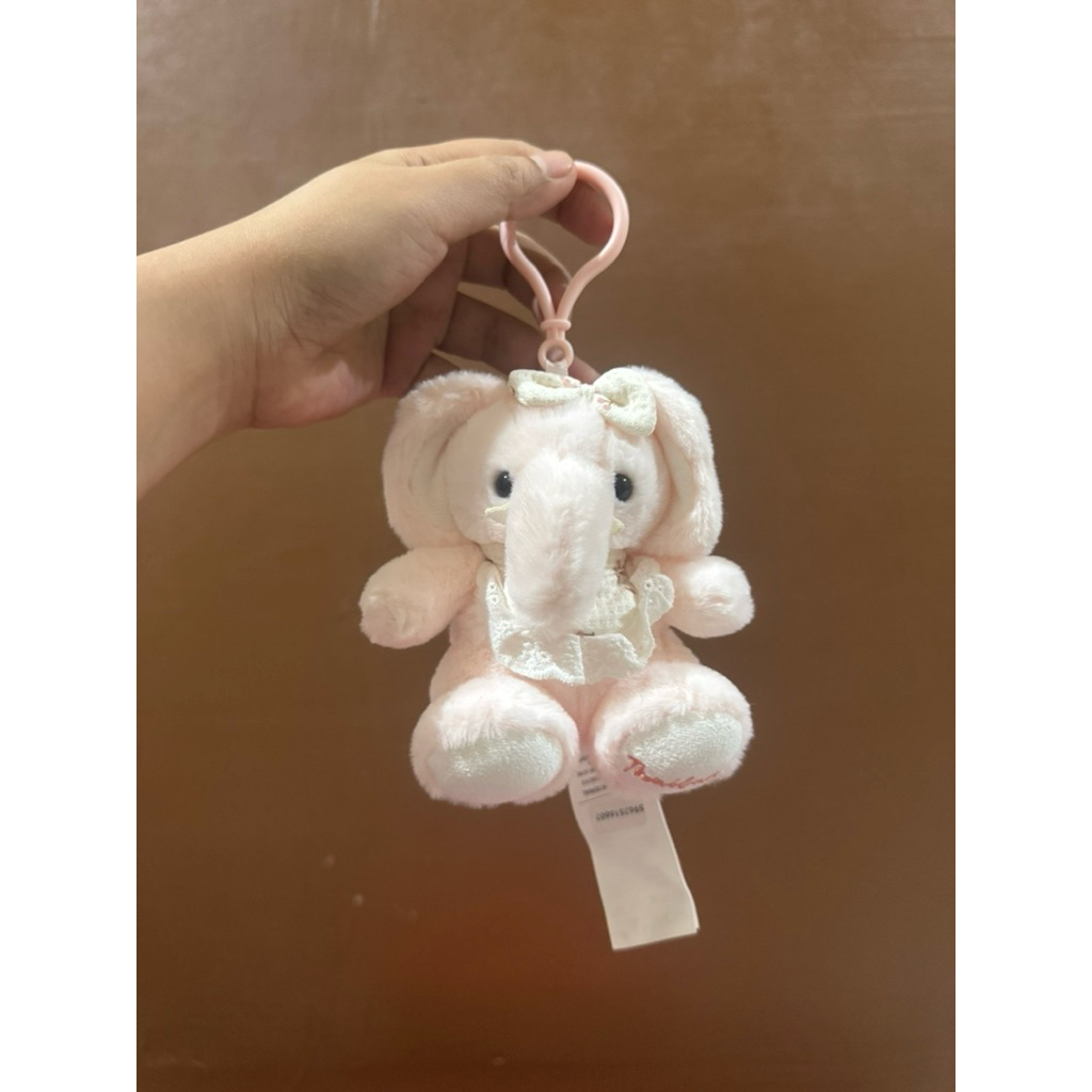 Boneka Gantungan Kunci Karakter Gajah Pink size 13cm Original / Boneka Gantungan Kunci Gajah Thai / 