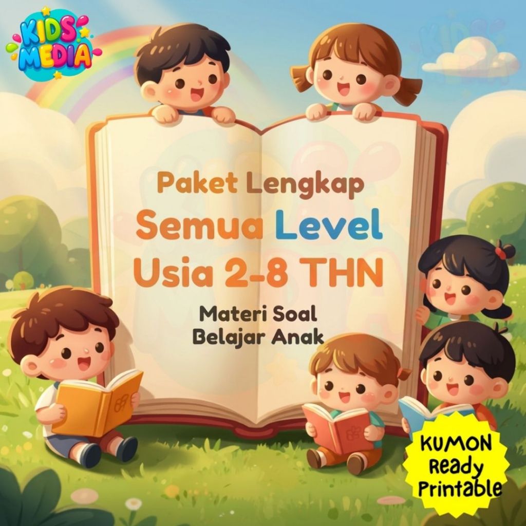 [K0107] KUMON Paket Lengkap Semua Level Usia 2–8 Tahun - Materi Belajar Anak Print Ready | Latihan B