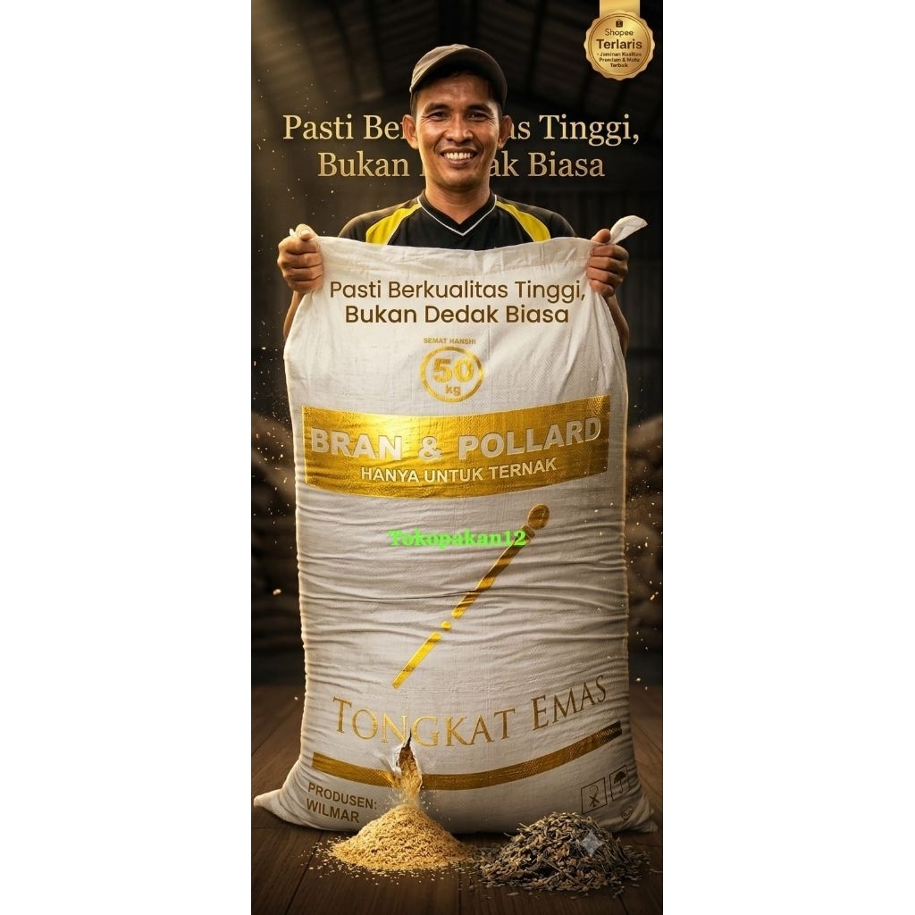 Bran Polard/ Brand Pollar/ Pollard Gandum Pengganti Dedak Katul/ Bekatul