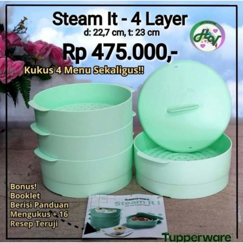 Steam it susun 4 kukusan Tupperware Baru